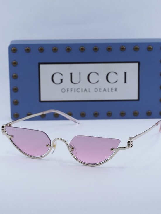 Gucci GG1603S 003 Cat Eye Sunglasses - Gold/Mirrored Violet main image 14